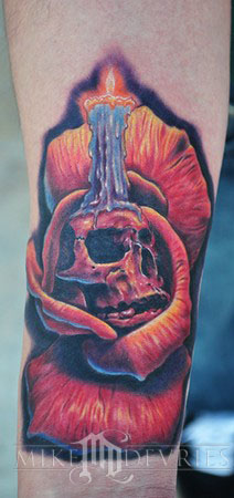 Tattoos - Rose Skull Tattoo - 38239
