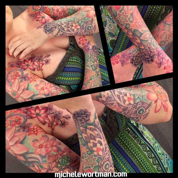 Tattoos - Vintage floral bodyset on Renee - 117144