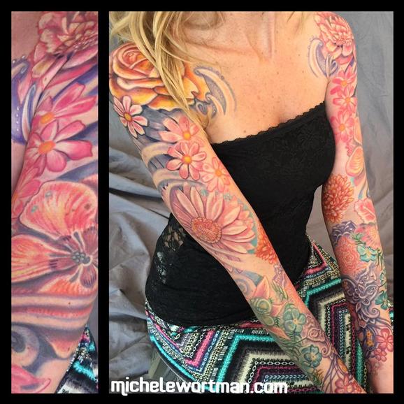 Tattoos - Lisas  Feathers and Flowers bodyset - 117141