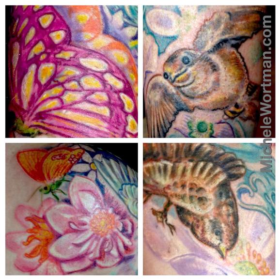 Tattoos - Caseys Barn Swallow family sleeve (detail) - 91867