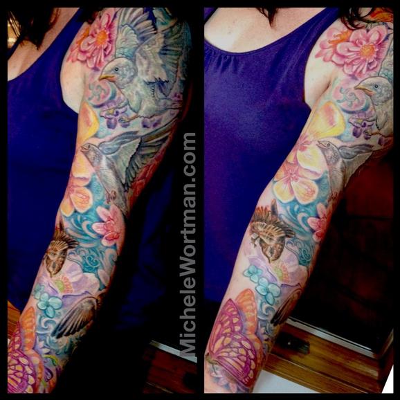 Tattoos - Caseys Barn Swallow family sleeve - 91868