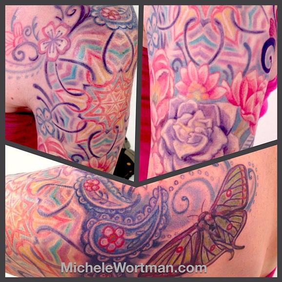 Tattoos - Caitlins Lacy Paisley half sleeve (details) - 91870