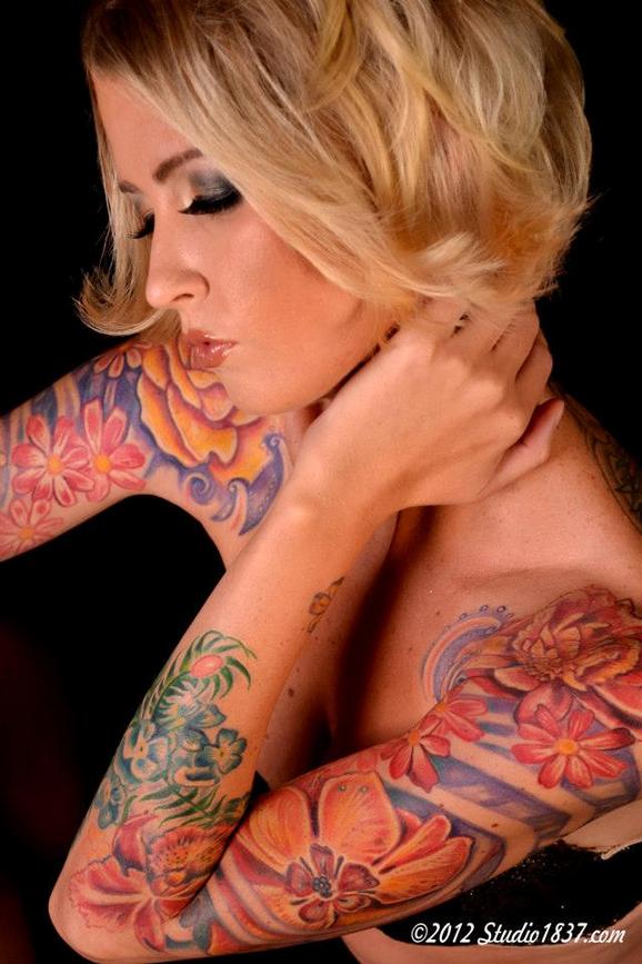 Tattoos - Lisas  Feathers and Flowers bodyset - 91888
