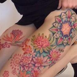 Tattoos - Chloes Succulent Cosmic Garden Leg set  - 91899