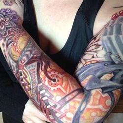 Tattoos - Sashas Tech-Mech bio sleeve - 91876