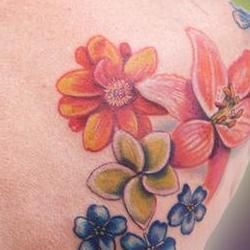 Tattoos - Floral back set - 73523