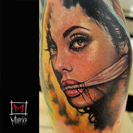 Tattoos - Muecke Custom Color Portrait Tattoo - 86305