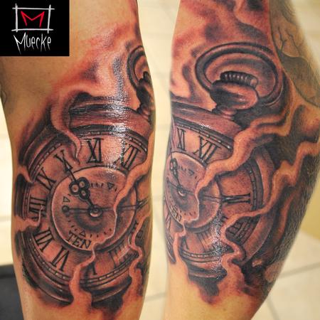 Tattoos - Muecke Timepiece Clock Tattoo  - 86768