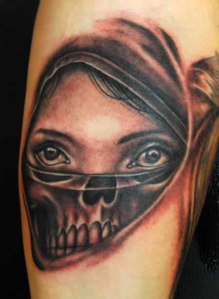 Tattoos - Woman and Skull Tattoo - 63765