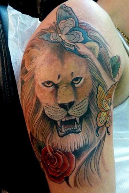 Tattoos - Traditional Lion tattoo - 64092