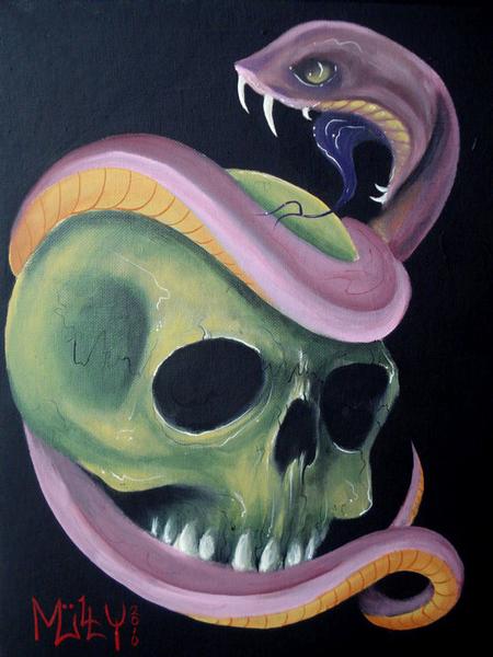 Mully - Skull & Snake painting