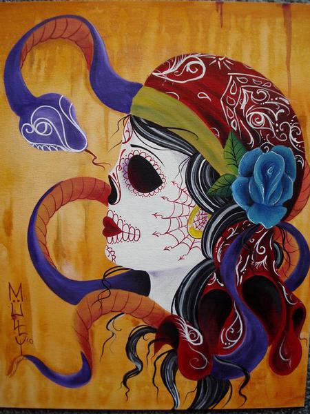 Tattoos - Gypsy Skull & snake - 64046