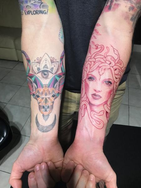 Tattoos - Medusa & Geometric goat - 143041