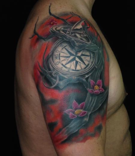 Tattoos - Compass Coverup - 140650