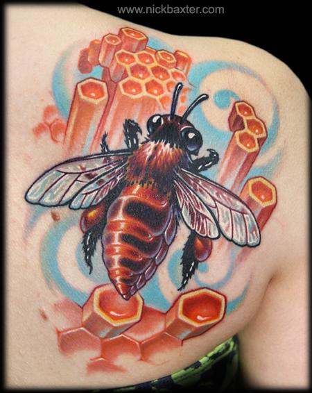 Tattoos - Bee and Honeycomb - 66784