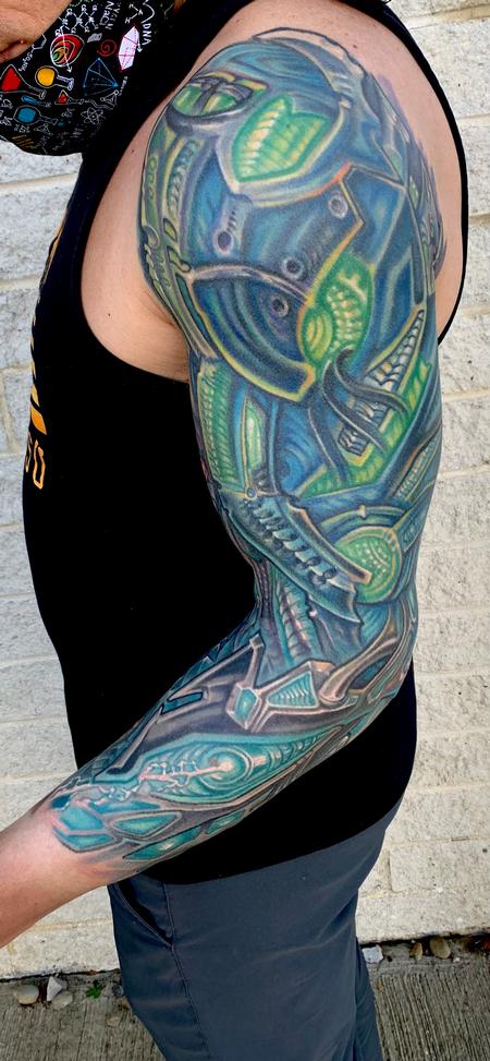 Phil Robertson - Biomech sleeve tattoo
