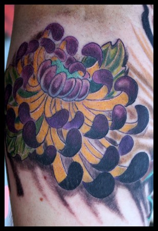 Phil Robertson - Japanese flower tattoo