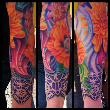 Tattoos - Bio organic flower and lace tattoo - 74264