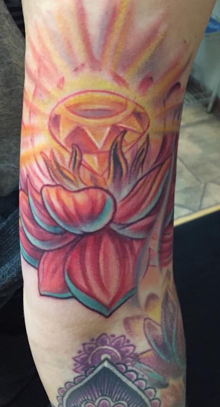 Tattoos - Lotus flower and jewel - 111889