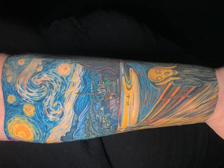 Tattoos - Stary Night And The Scream Mashup Tattoo - 143908