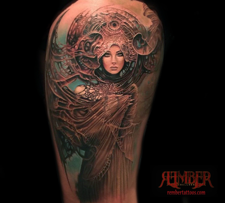 Tattoos - Art Nouveau Portrait - 108664