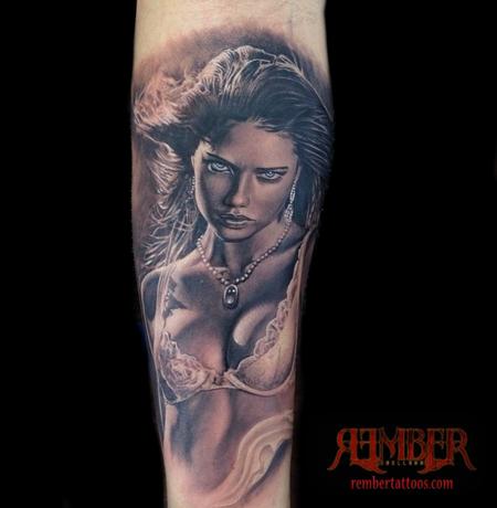 Tattoos - Black and grey Realism Portrait - 109319