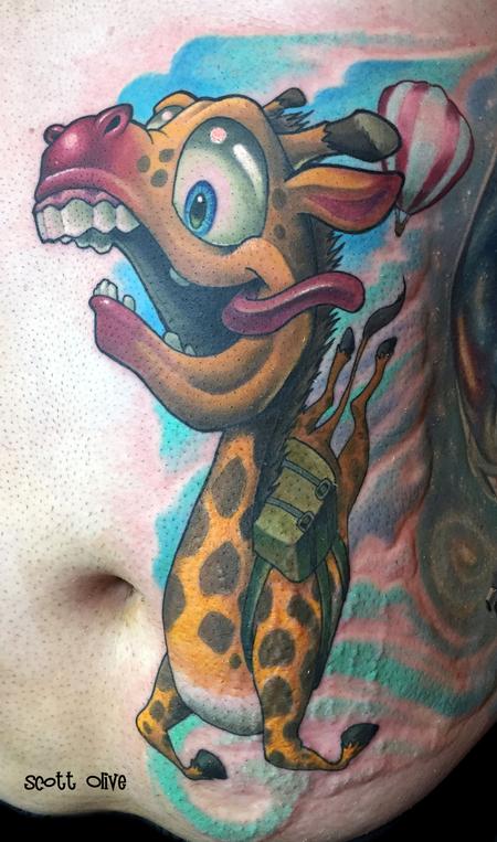 Tattoos - Sky Diving Giraffe - 123326