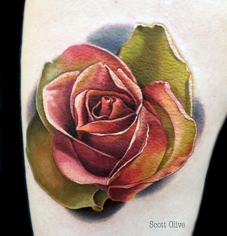 Tattoos - Color Realism Rose - 123327