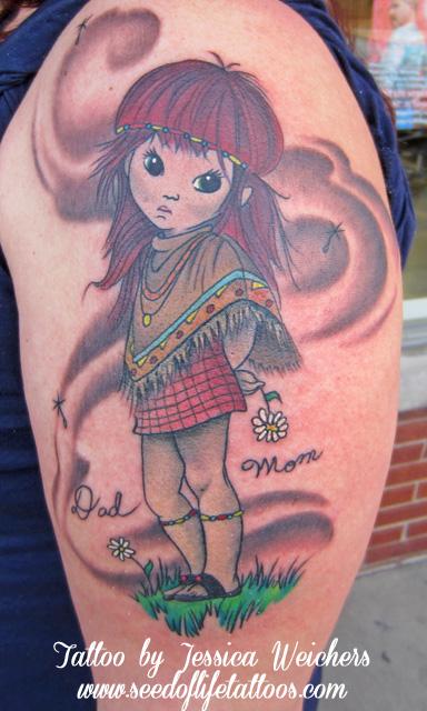 Tattoos - Cute little Indian girl - 90009