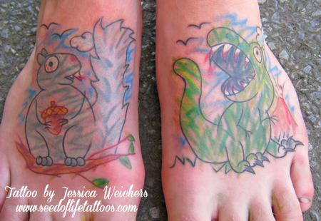 Tattoos - Squirrel and T-Rex Whims - 94123