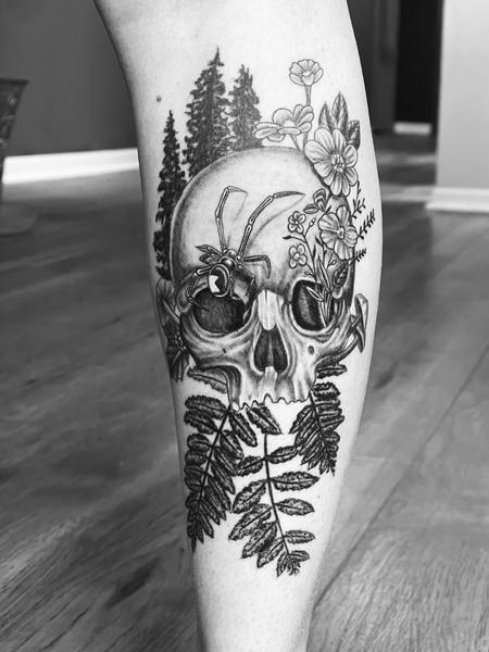 Tattoos - Skull and black widow - 144256