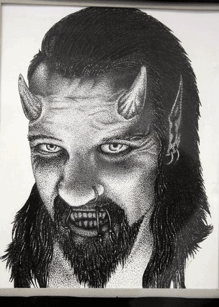 Tattoos - Pointilism/ Stippling Devil - 77103