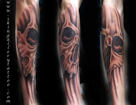 Tattoos - Custom Color Skull - 90013