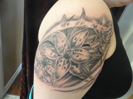 Tattoos - Black and Grey Lillies - 77771