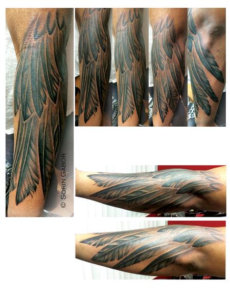 Tattoos - Feather half sleeve - 90047
