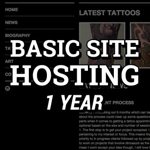 TattooNOW basic website hosting year deal