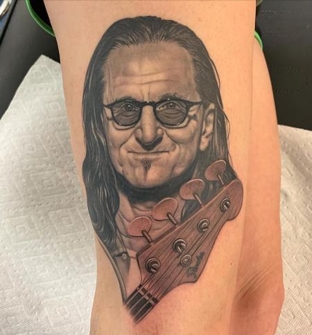 Geddy Lee Portrait Tattoo Design Thumbnail