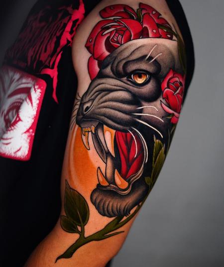 Tattoos - Neo Traditional Panther Tattoo - 143953