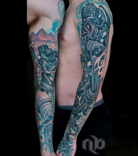 Cthulu Arm Sleeve Tattoo Design