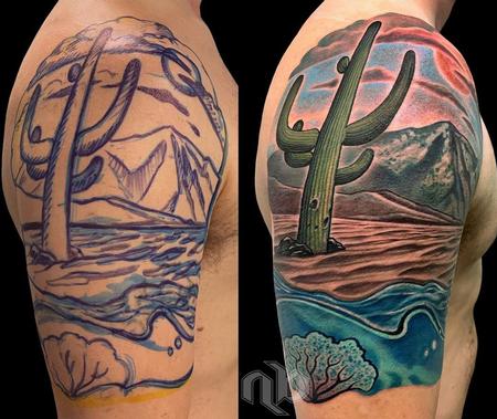 Desert Landscape Tattoo Design