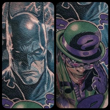 George Scharfenberg  - Batman and Riddler close ups