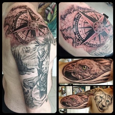 Tattoos - Compass and map  - 144905