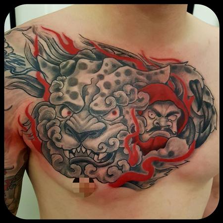 Tattoos - Foodog and Daruma - 133406