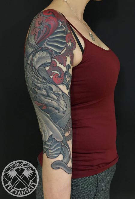 Tattoos - Dragon and a key tattoo - 122591