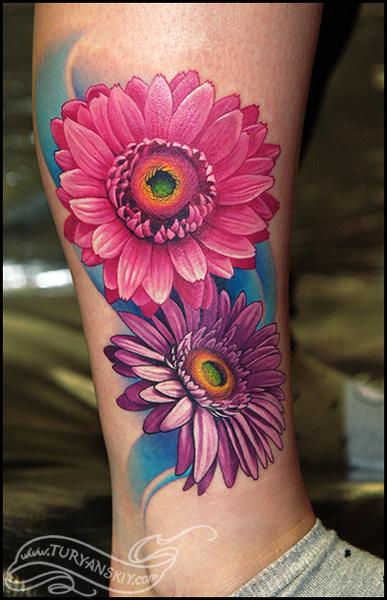 Tattoos - Gerbera daisy flowers - 59631