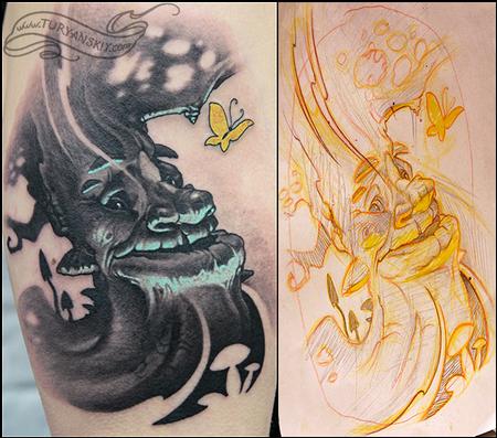 Tattoos - Treeman and a butterfly - 73053
