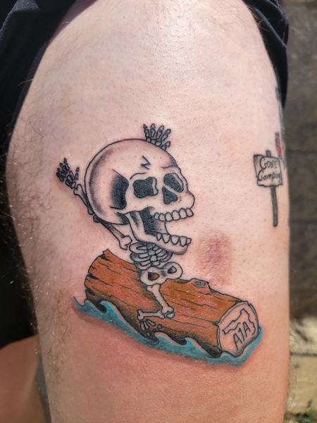 Tattoos - Skeleton on log - 144859