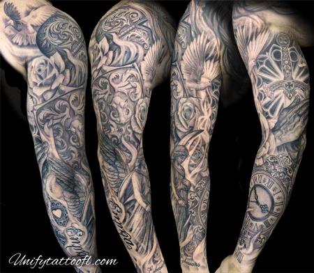 Tattoos - Black & Gray Sleeve - 123231