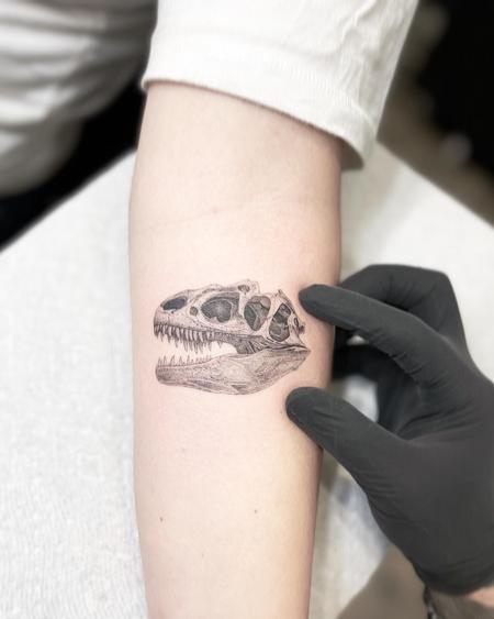 Hosang Lee - T-Rex Skull Tattoo