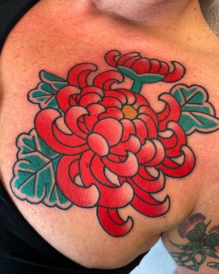 Angel Serrano - Japanese Chrysanthemum Tattoo